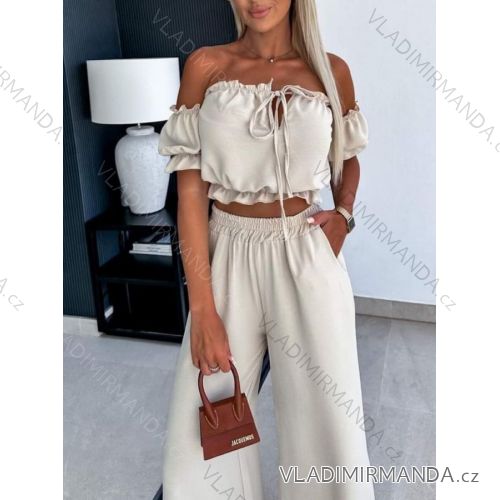 Sommer-Tunika-Set für Damen mit langen Ärmeln und Rock mit langen Tupfen (uni s / m) ITALIAN FASHION IMM20118 S/M königsblau