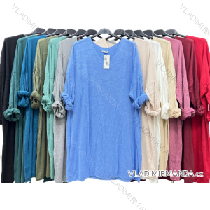 Damen Warmes Langarmkleid (L / XL ONE SIZE) ITALIAN FASHION IM421MIA