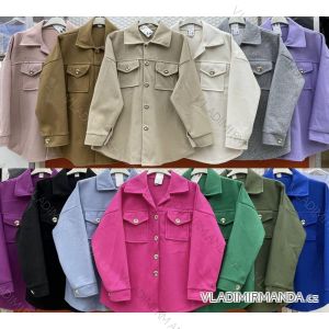 Damen-Button-Down-Hemdjacke mit Knöpfen (S / M ONE SIZE) ITALIAN FASHION IMWD217059