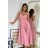 Damen Plus Size (42-46) langes elegantes ärmelloses Partykleid POLISH FASHION PMLBC23265-10 pink 36