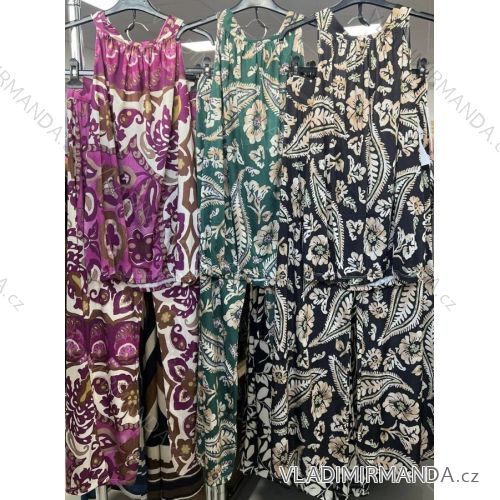 Sommer-Tunika-Set für Damen mit langen Ärmeln und Rock mit langen Tupfen (uni s / m) ITALIAN FASHION IMM20118