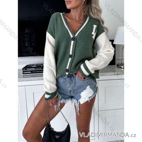 Langärmliger Damenpullover mit Knöpfen (S/M EINHEITSGRÖSSE) ITALIAN FASHION IMM23603