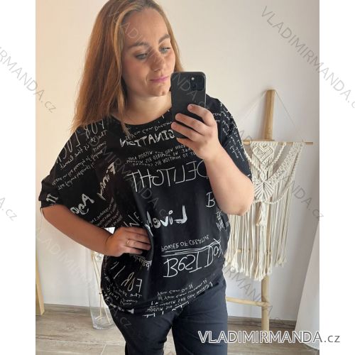 Kleid Oversize Kurzarm Damen (4XL/5XL ONE SIZE) ITALSKÁ MÓDA IM422026