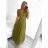 Langes, lässiges, elegantes, ärmelloses Damenkleid (S/M EINHEITSGRÖSSE) ITALIAN FASHION IMPSH233584/DU Khaki