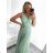 Langes, lässiges, elegantes, ärmelloses Damenkleid (S/M EINHEITSGRÖSSE) ITALIAN FASHION IMPSH233584/DU Khaki