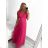 Langes Party-Elegantes Sommerkleid für Damen (Einheitsgröße S/M) ITALIAN FASHION IMPSH233584 Rosa S/M