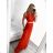 Langes, elegantes, ärmelloses Partykleid für Damen (S/M EINHEITSGRÖSSE) ITALIAN FASHION IMPSH223598/DU Rot