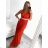 Langes, elegantes, ärmelloses Partykleid für Damen (S/M EINHEITSGRÖSSE) ITALIAN FASHION IMPSH223598/DU Rot