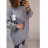 Tunika Oversize Langarm Damen Oversized (2XL / 3XL ONE SIZE) ITALIAN FASHION IM321551 weiß 3xl / 4xl