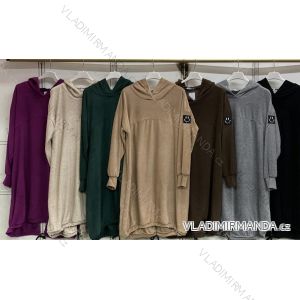 Sweatshirtkleid mit langen Ärmeln und Kapuze für Damen (Einheitsgröße S/M) ITALIAN FASHION IMC22685