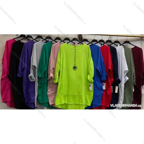 Übergroßes Kleid mit langen Ärmeln für Damen in Übergröße (XL/2XL/3XL, EINHEITSGRÖSSE) ITALIAN FASHION IMC23024