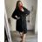 Kleid Oversize Kurzarm Damen (4XL/5XL ONE SIZE) ITALSKÁ MÓDA IM422026 2XL/3XL schwarz