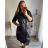 Kleid Oversize Kurzarm Damen (4XL/5XL ONE SIZE) ITALSKÁ MÓDA IM422026 2XL/3XL schwarz