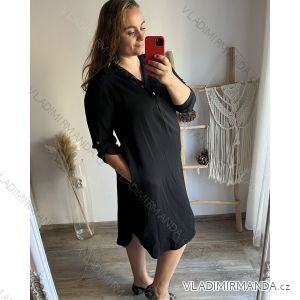 Šaty košilové oversize krátký rukáv dámské (M/L//XL ONE SIZE) ITALSKÁ MÓDA IM422525