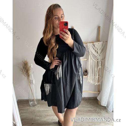Kleid Oversize Kurzarm Damen (4XL/5XL ONE SIZE) ITALSKÁ MÓDA IM422FLUFF