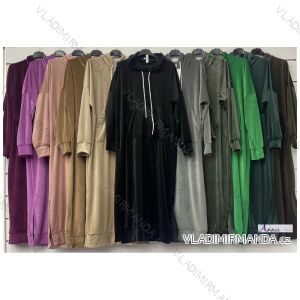 Damen Langarm Hoodie Kleid (S / M ONE SIZE) ITALIAN FASHION IMWA216095
