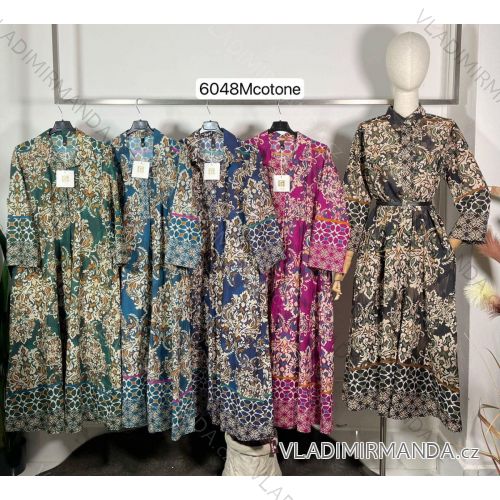 Kleid mit 3/4 Ärmeltasche für Damen (uni sl) ITALIAN Fashion IMWD20527