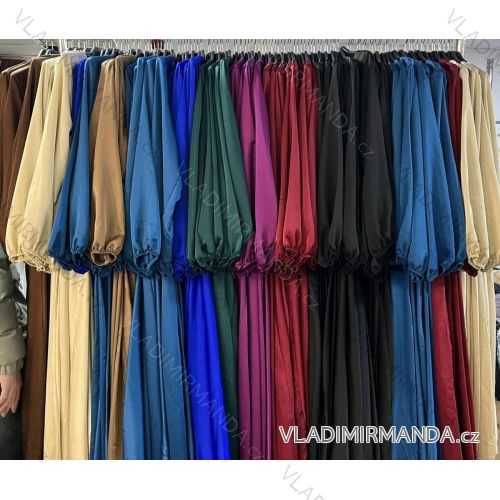 Langes trägerloses Sommerkleid aus Satin für Damen (S / M / L ONE SIZE) ITALIAN FASHION IMM22694