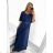 Langes, lässiges Kurzarmkleid für Damen in Übergröße (XL/2XL Einheitsgröße) ITALIAN FASHION IMM23M80775L