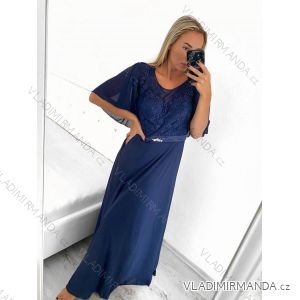 Langes, lässiges Kurzarmkleid für Damen in Übergröße (XL/2XL Einheitsgröße) ITALIAN FASHION IMM23M80775L