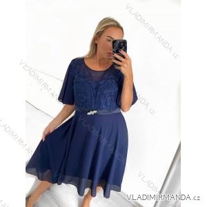 Langes Strickkleid mit Rollkragen und kurzen Ärmeln für Damen (Einheitsgröße S/M) ITALIAN FASHION IMM22FD51751