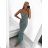 Šaty dlouhé elegantní společenské třpytivé carmen dámské (S/M ONE SIZE) ITALSKÁ MÓDA IMM2251196 S/M hellgrau