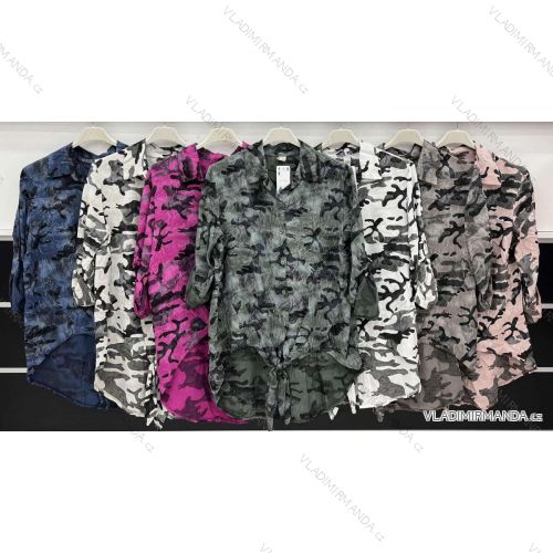 Langärmliges Damen-Langarmshirt mit Gürtel (S/M EINHEITSGRÖSSE) ITALIAN FASHION IMWD233305