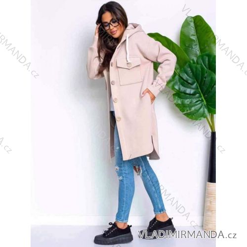 Damen Langarm Hoodie Kleid (S / M ONE SIZE) ITALIAN FASHION IMWA216095