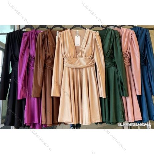 Elegantes gestricktes Langarmkleid für Damen (S/M EINHEITSGRÖSSE) ITALIAN FASHION IMWKK224078