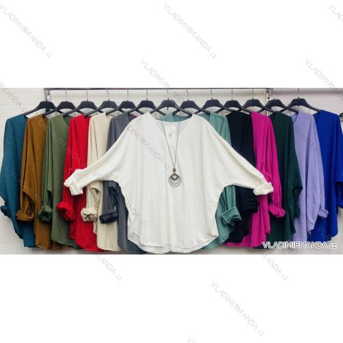 Kleid mit 3/4 Ärmeltasche für Damen (uni sl) ITALIAN Fashion IMWD20527