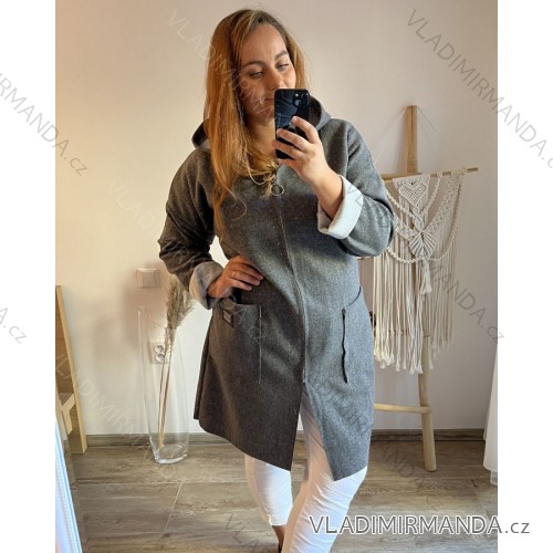 Langarm-Hemdkleid für Damen (Einheitsgröße S/M/L) ITALIAN FASHION IMC22658 2XL/3XL dunkelgrau
