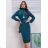 Sommerkleid Langarm geblümte Damen (UNI S / L) ITALIAN FASHION IMK20150