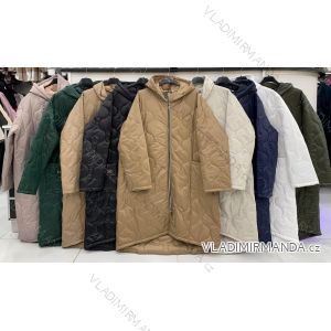 Langärmliger Damenmantel aus Fleece mit Kapuze in Übergröße (XL/2XL EINHEITSGRÖSSE) ITALIAN FASHION IMWD232744