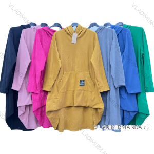 Strickjacke / Hoodie Baumwolle Damen (Uni M / XL) Italienische Mode IM420360