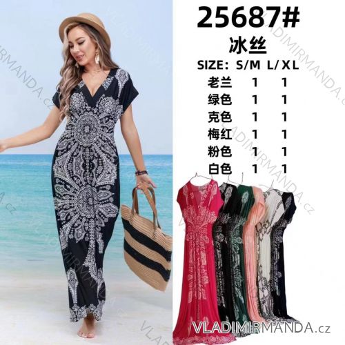 Langes Kurzarmkleid für Damen (S-XL) ITALIAN FASHION IMWB2325687