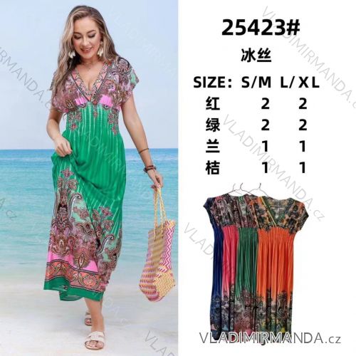 Langes Kurzarmkleid für Damen (S-XL) ITALIAN FASHION IMWB2325423