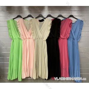 Langes, plissiertes Chiffon-Kleid für Damen (Einheitsgröße S/M) ITALIAN FASHION IMWGS232614