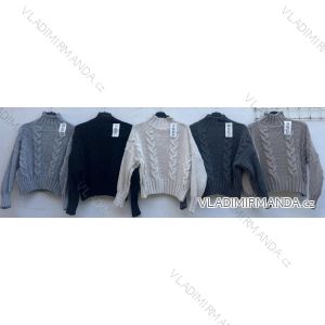 Strickpullover dünner Rollkragen Langarm Damen (L / XL ONE SIZE) ITALIAN FASHION IMD211110