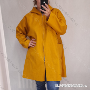 Fleecemantel Langarm Reißverschluss Kapuze Damen Oversized (XL / 2XLONE SIZE) ITALIAN FASHION IMD211123