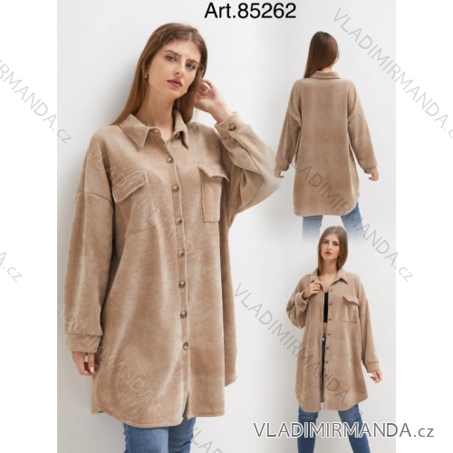 Damen-Oversize-Langarm-Hemd mit verlängerten Ärmeln (S/M ONE SIZE) ITALIAN FASHION IMPLI2234690
