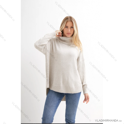 Langärmliger gestrickter Rollkragenpullover für Damen (S/M EINHEITSGRÖSSE) ITALIAN FASHION IMPLI239204