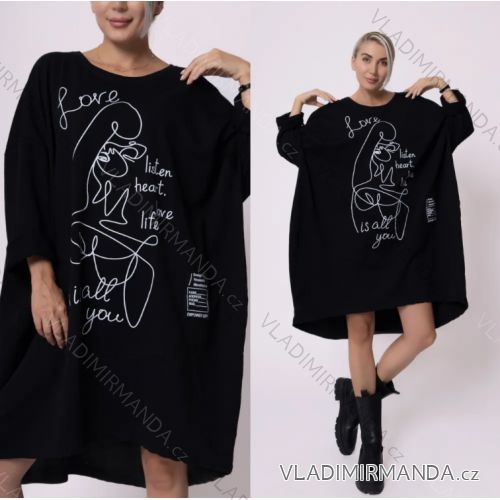 Damen-Kleid mit langen Ärmeln und Anhänger (Einheitsgröße S/M) ITALIAN FASHION IMPLI2371653