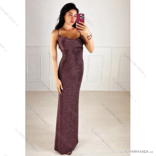 Elegantes Sommerkleid mit glitzernden Pailletten für Damen (Einheitsgröße S/M) ITALIAN FASHION IMPBB23O3837