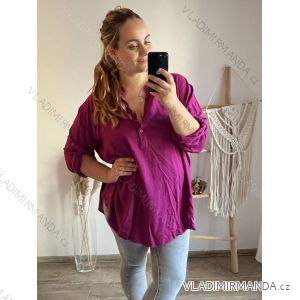 Tunika dlouhý rukáv dámská nadrozměr (3XL/4XL ONE SIZE) ITALSKÁ MÓDA IMWQ23126