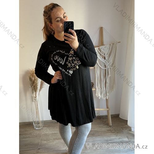 Tunika / Bluse Langarm Damen Oversized (3XL / 4XL ONE SIZE) ITALIAN FASHION IMWQ2191650