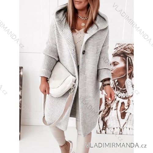 Damen-Strickpullover mit langen Ärmeln und Knöpfen (XL/2XL Einheitsgröße) ITALIAN FASHION IMD23730