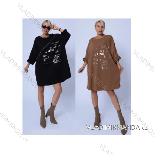 Damen-Sommerkleid in Übergröße, langärmelig, Übergröße (S/M/L/XL/2XL, Einheitsgröße) ITALIAN FASHION IMPLI235543