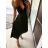 Damen Falten Chiffonrock (M / L ONE SIZE) ITALIAN FASHION IM321574 M / L schwarz