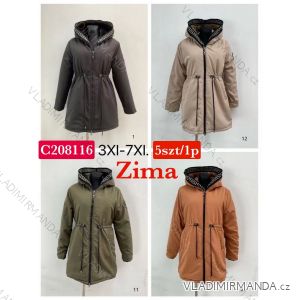 Kabát flaušový beránek s kapucí na zip dámský (L/XL ONE SIZE) ITALSKá MóDA IM321569