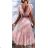 Elegantes Party-Kurzarmkleid aus Tüll für Damen (Einheitsgröße S/M) ITALIAN FASHION IMM23M9663 S/M béžová